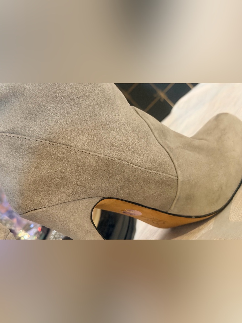 EUC🌼💝Dolce Vita 
Suede High-Heel Knee Boots with Yellow Flower Accent. - Picture 7 of 11
